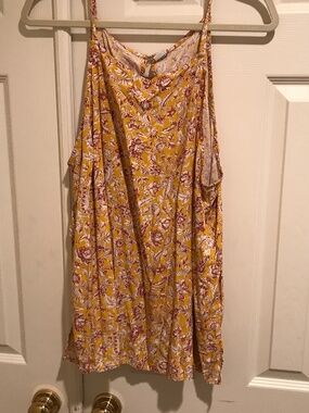 Yellow floral tank top